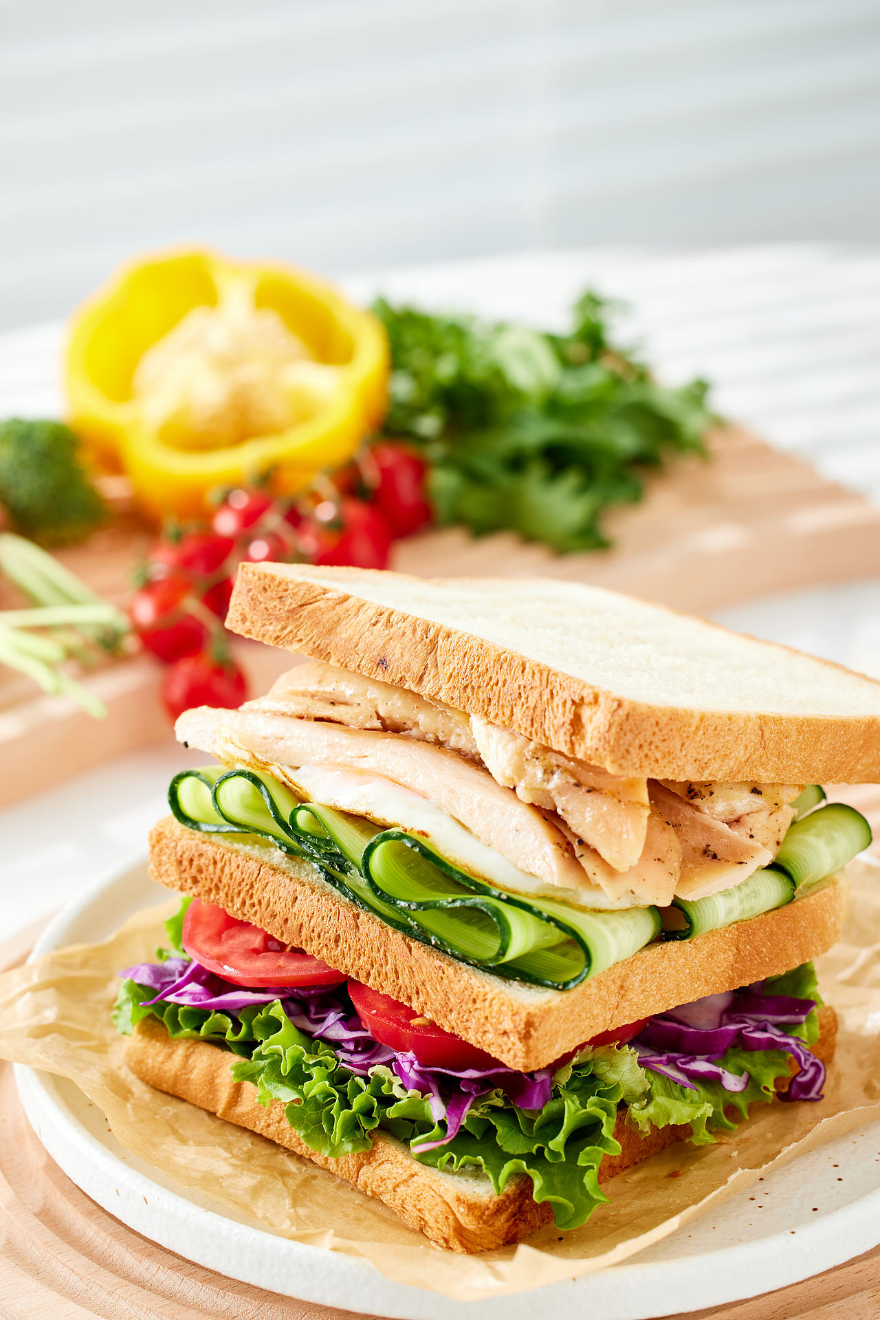 低卡战队01轻食沙拉三明治拍摄