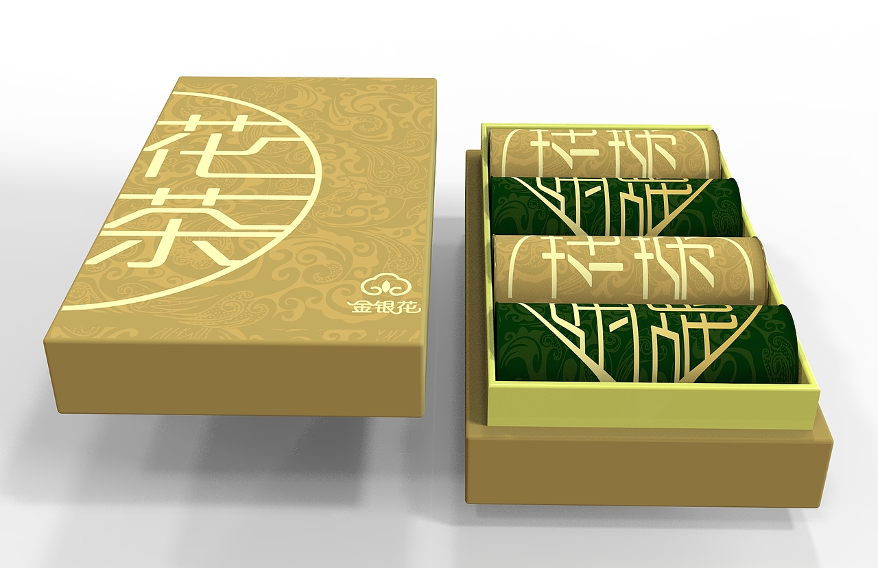 圆柱形金银花茶包装