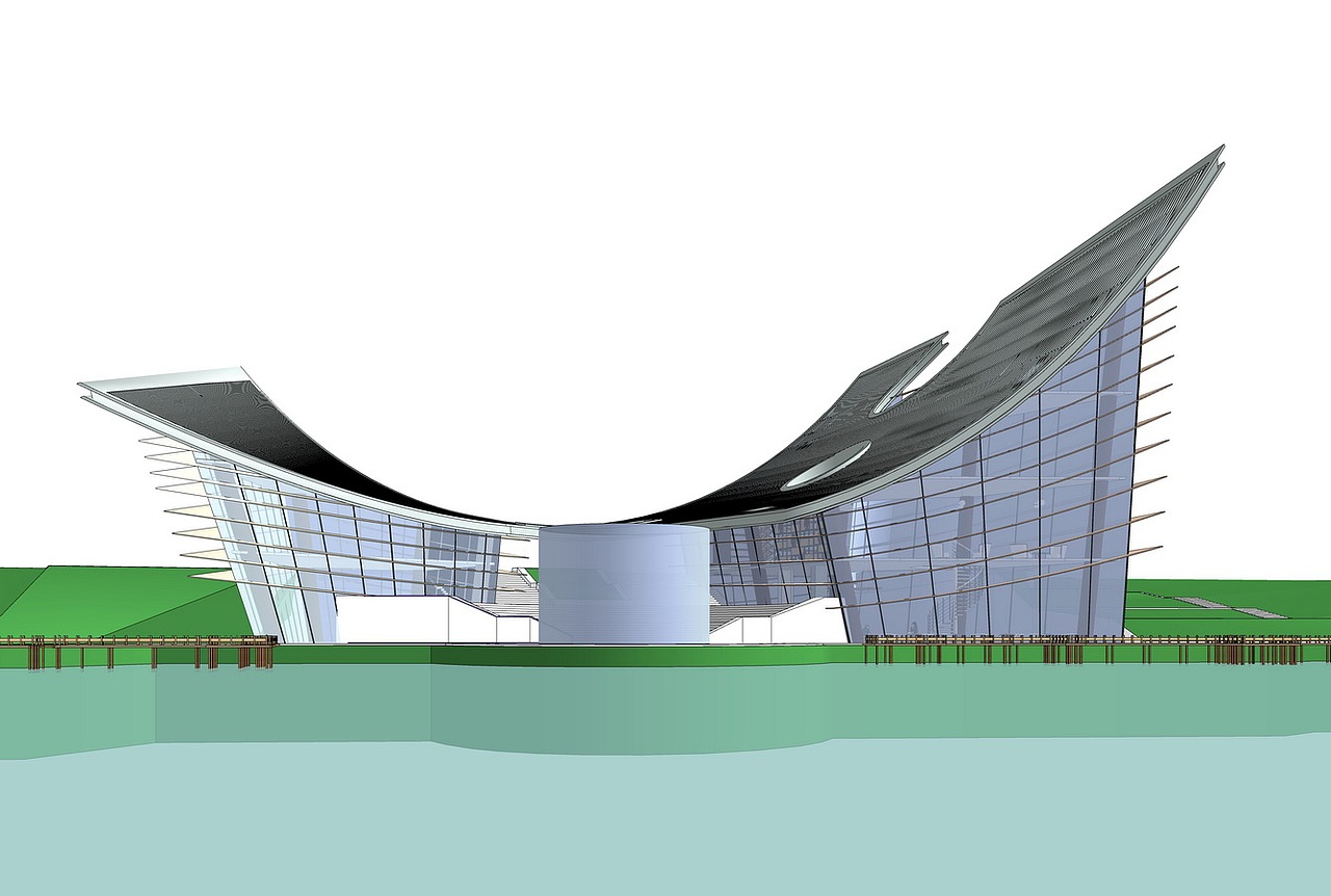 文化馆建筑设计su模型下载