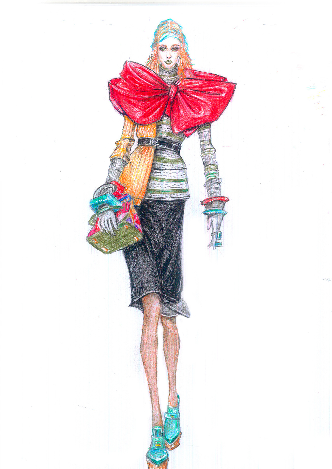 服装手绘临摹-针织物