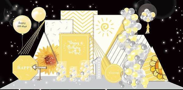 向日葵主题气球派对设计方案