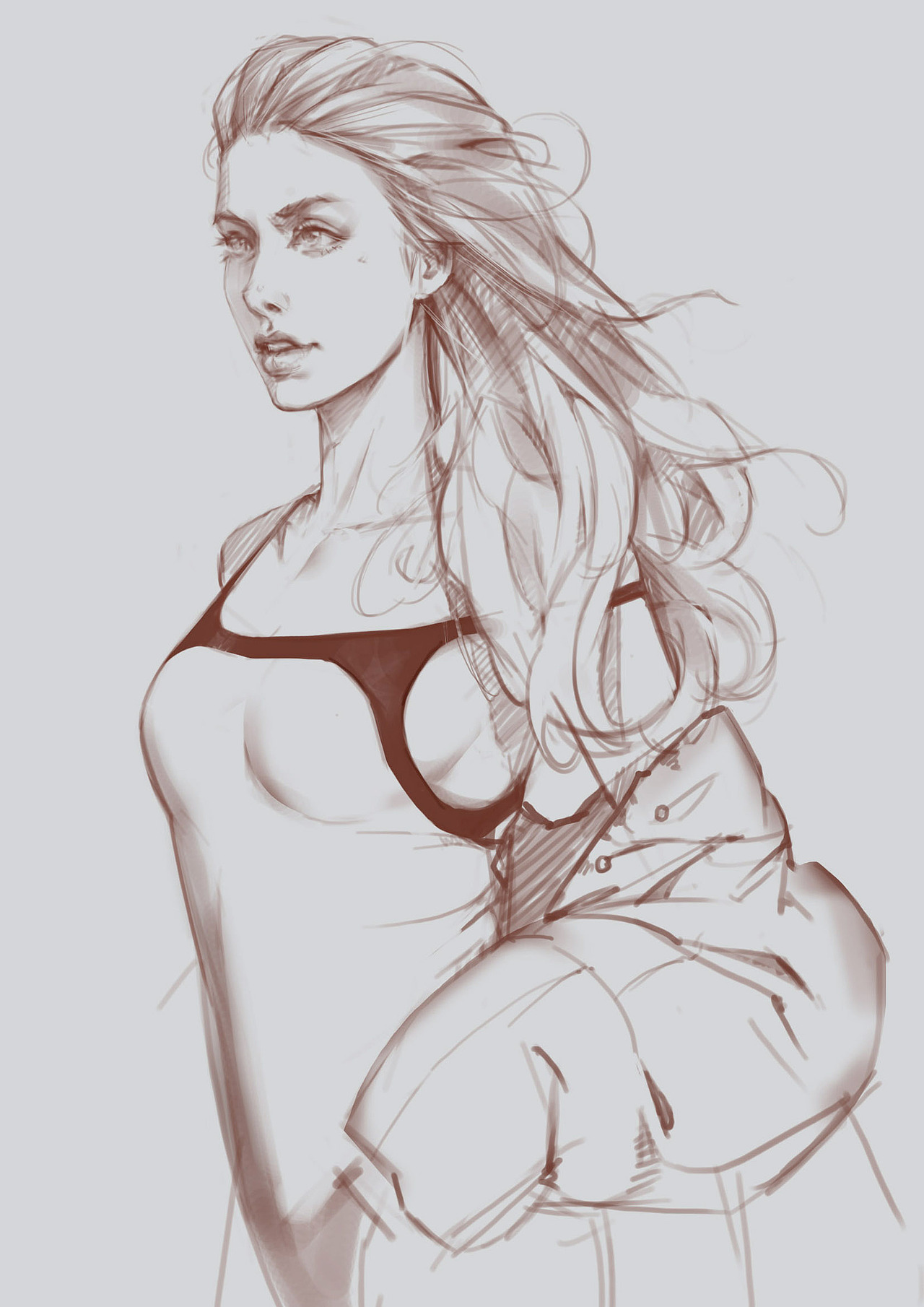 红衣少女，正经的存了一个小步骤（图ZNTgyNzk5MTI=） - 商业插画 - 站酷设计师lawa_2513148原创素材 - 站酷ZCOOL