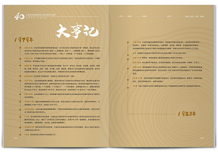 周年纪念册 农业农村部规划设计研究院40周年纪念画册（图ZMjE4NTgwNzgw） - 书籍/画册 - 站酷设计师尚丞设计原创素材 - 站酷ZCOOL