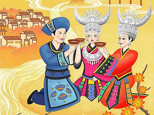 苗族主题插画/个人原创