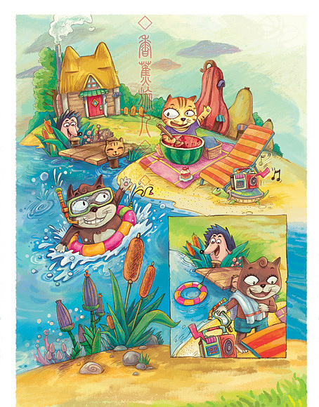 无字绘本◆刺猬与救生圈