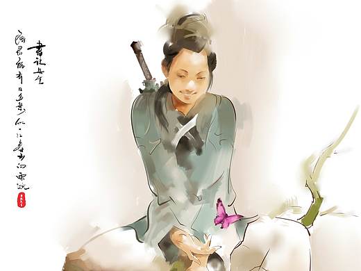水墨人物插画