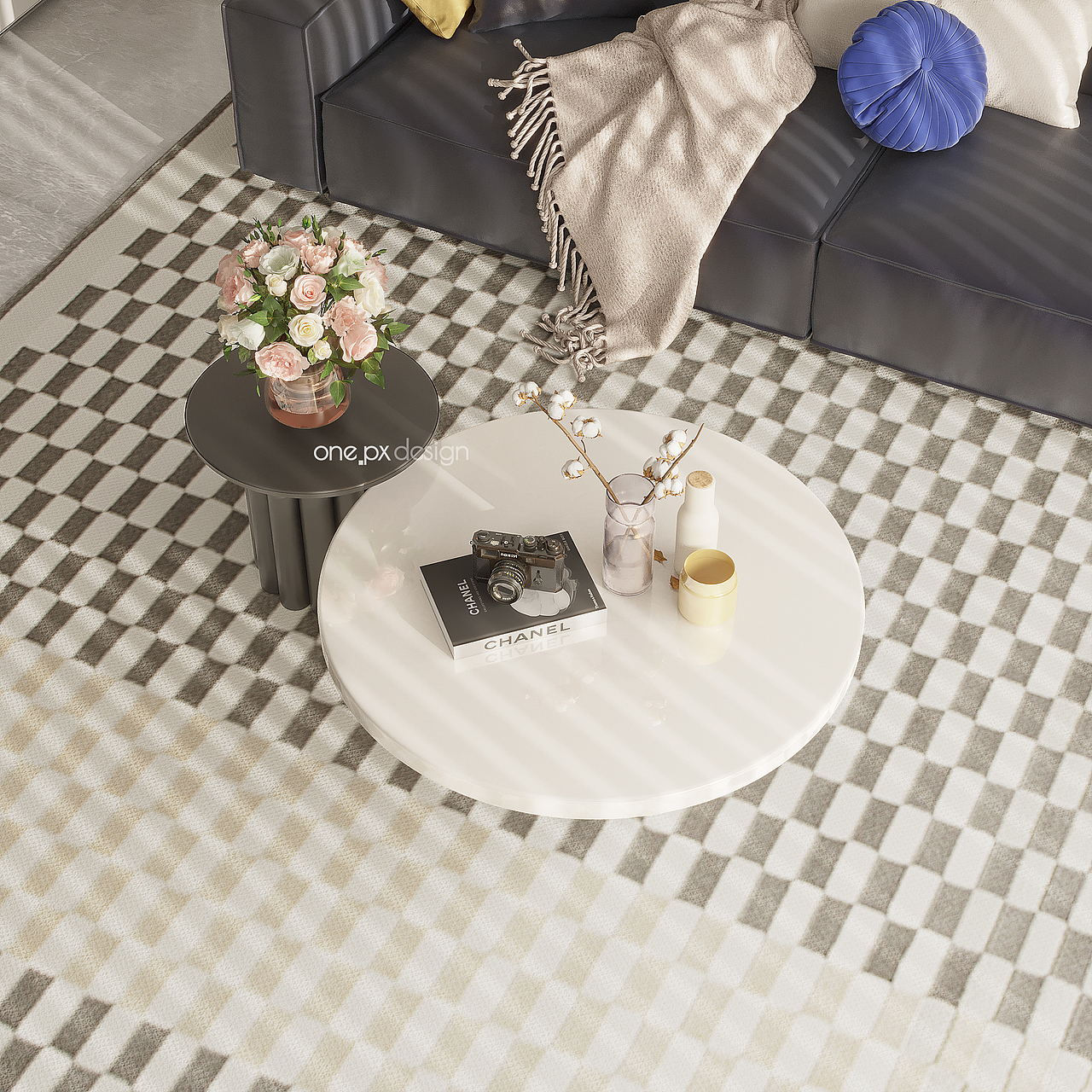 产品3D效果图-客厅-沙发组合