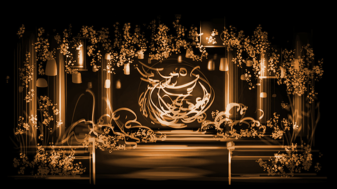湘南婚礼手绘 龙凤呈祥中式婚礼（图ZMTM4NzIzMjQ0） - 场景 - 站酷设计师湘南婚礼手绘原创素材 - 站酷ZCOOL