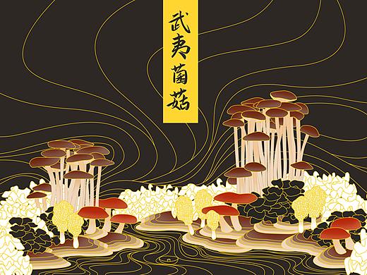 菌菇山水包装设计