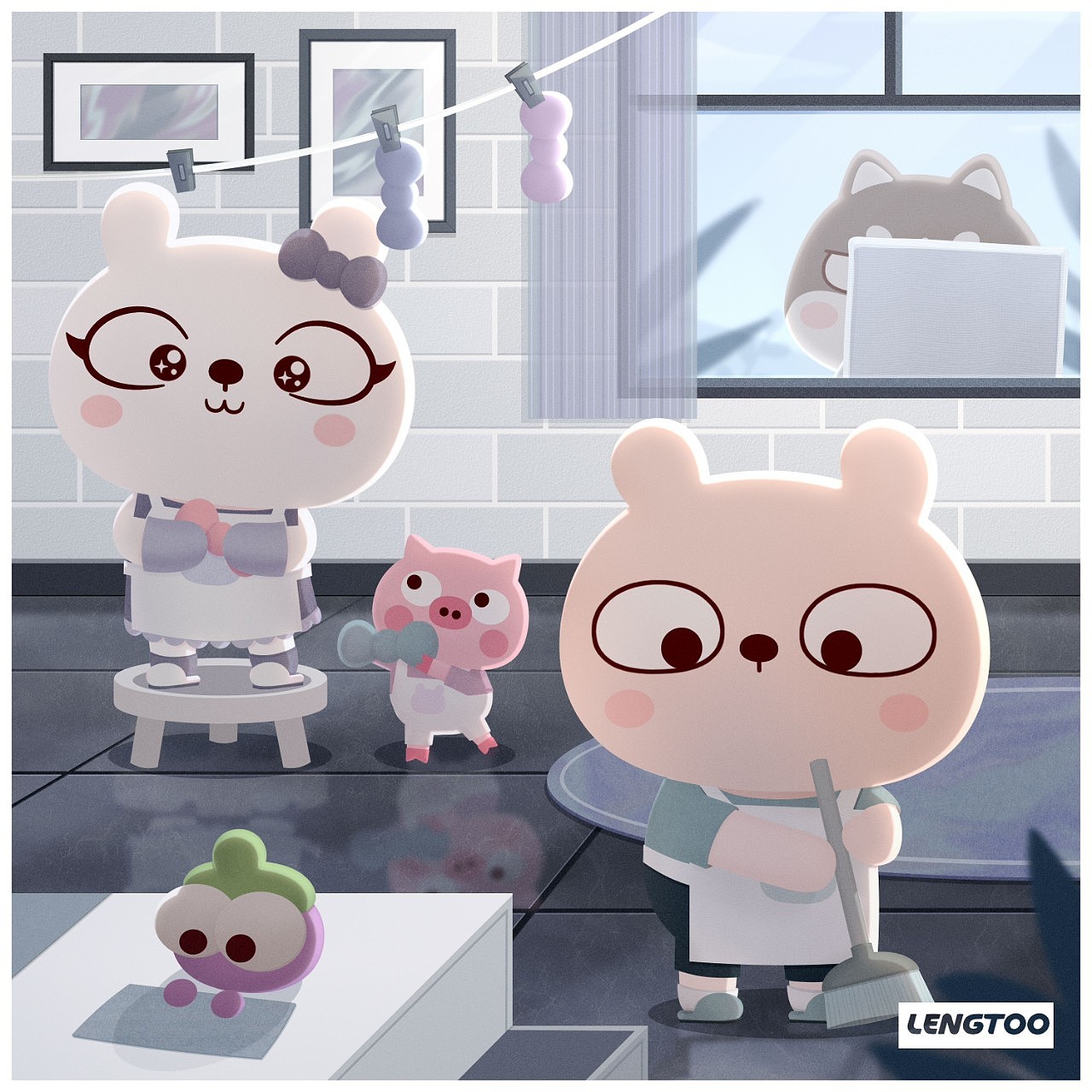 冷兔baby —— 冷兔baby生活系列壁纸（图ZMTc0OTYyNjQw） - 商业插画 - 站酷设计师冷兔同学原创素材 - 站酷ZCOOL