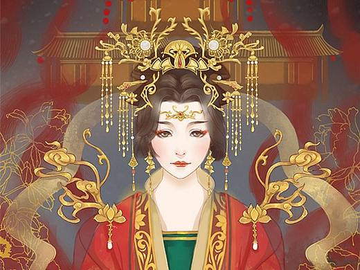 古风插画宫廷计同人伊人红妆