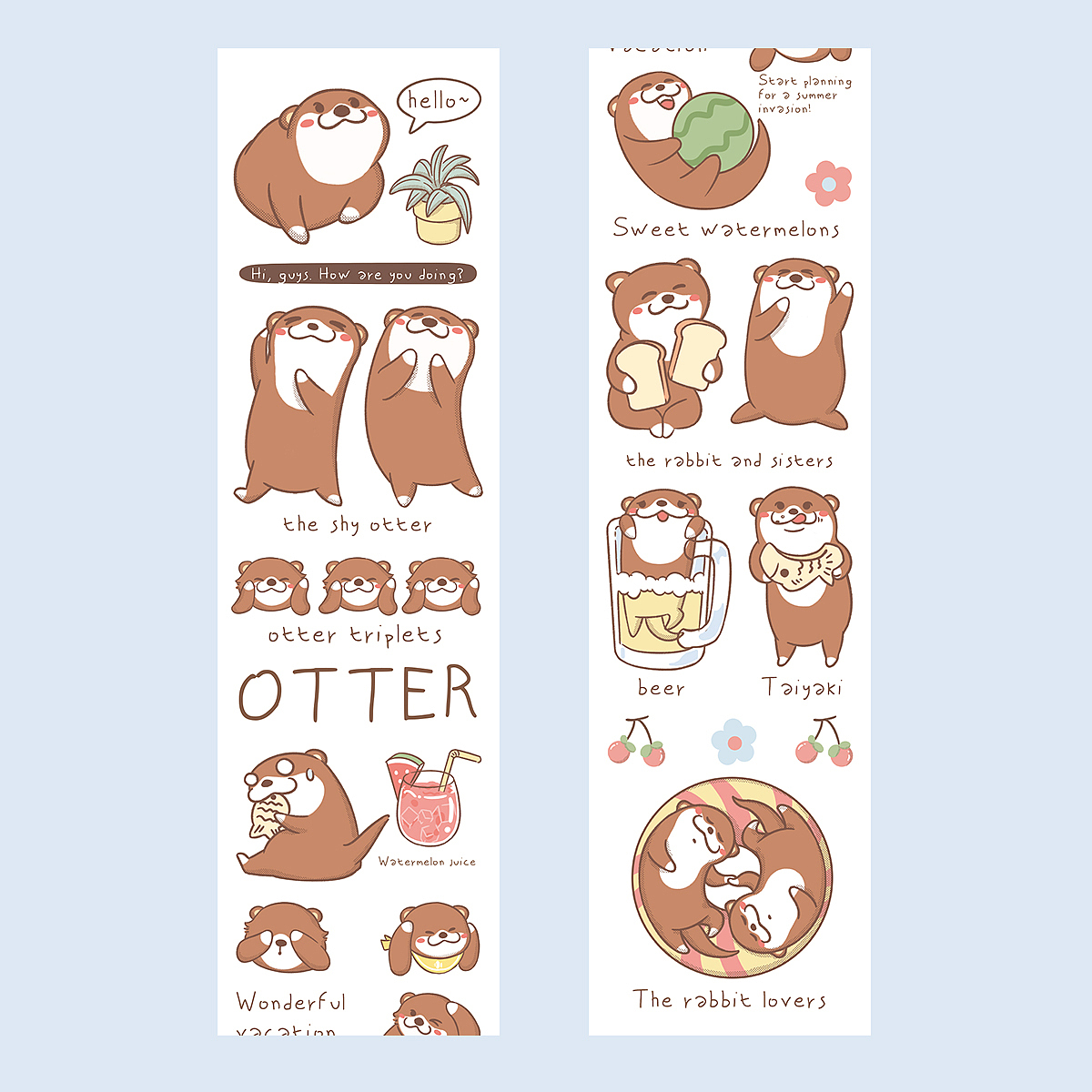 手帐动物胶带插画