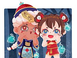 乐琦喵-万圣节插画