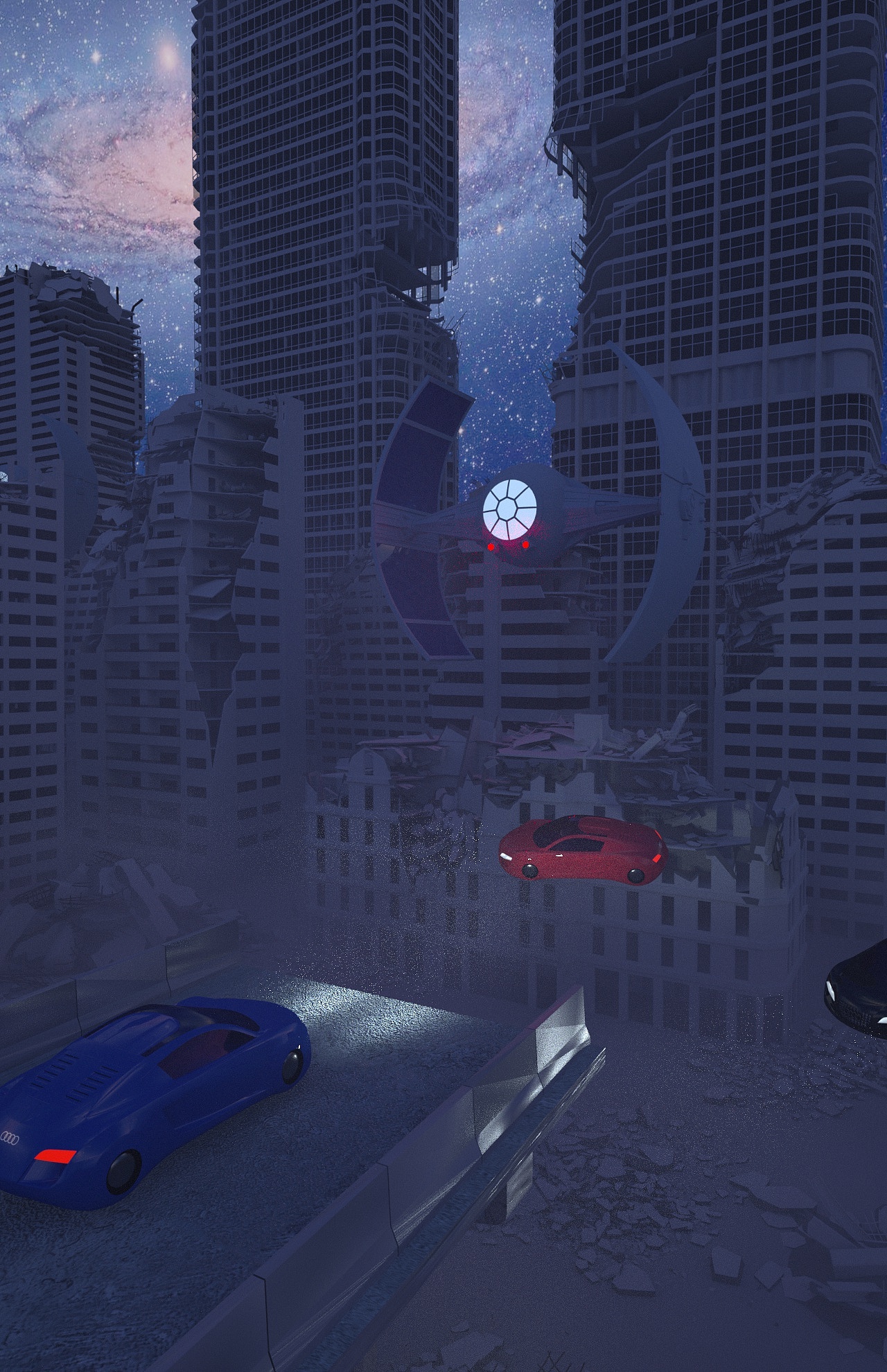 C4D《未來(lái)城廢墟》（圖ZMTcxNzczNzE2） - 場(chǎng)景 - 站酷設(shè)計(jì)師本吾原創(chuàng)素材 - 站酷ZCOOL