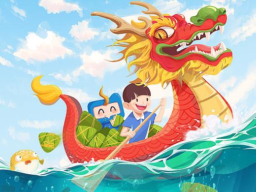 端午节插画海报