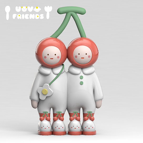 uovo friends食物系列樱桃双子大娃潮流玩具（图ZMjMwNjgxNjY0） - 手办/模玩 - 站酷设计师煎蛋的朋友原创素材 - 站酷ZCOOL