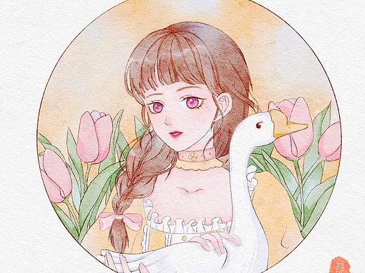 水彩少女