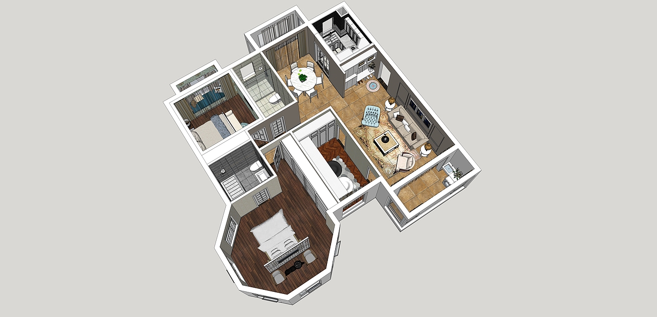1612期学员入学四周以后SU模型表现作品