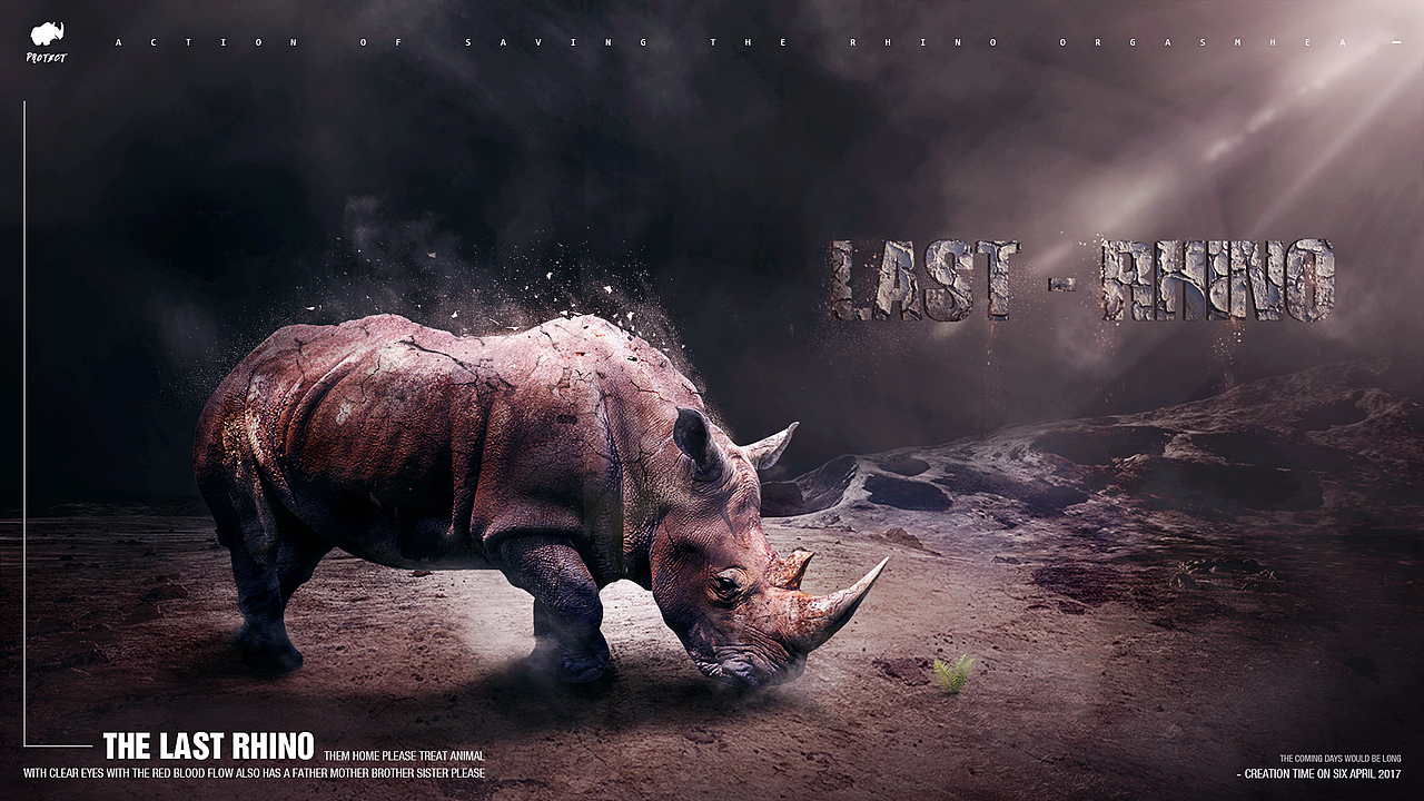 最后的犀牛 /The Last Rhino -个人练习（图ZNzU4Mjk0NDg=） - 海报 - 站酷设计师超烦大师原创素材 - 站酷ZCOOL
