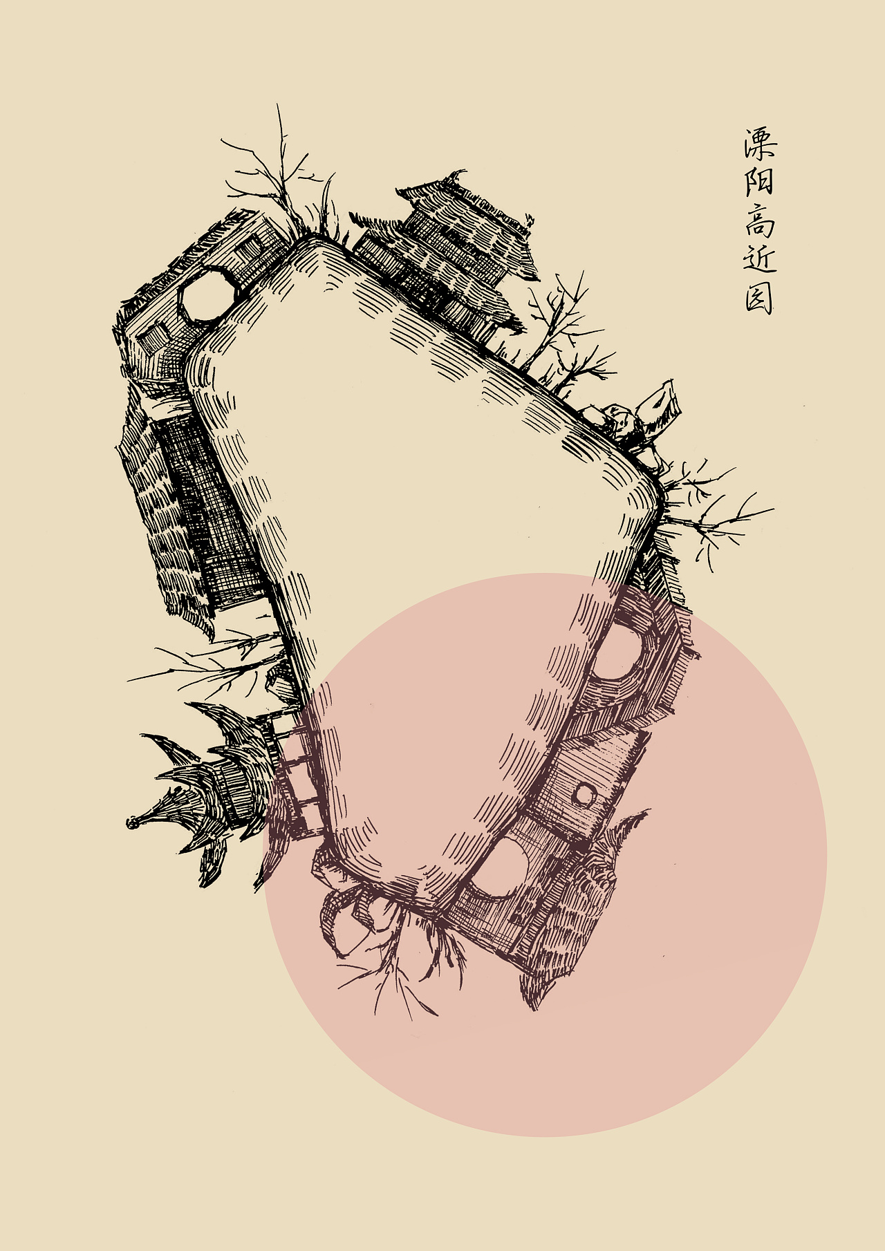 创意手绘地图关于常州