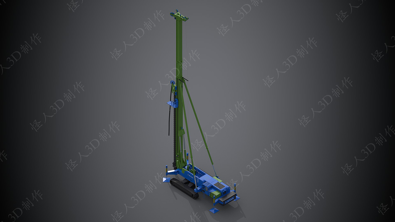 打桩机cad照片建模