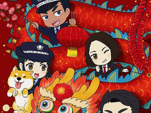 我是法官 春节海报 狗年 贺图 舞龙