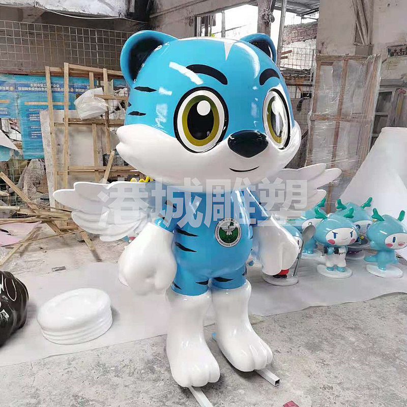 中山开展禁毒反诈宣传活动展览粤虎吉祥物卡通雕塑摆件