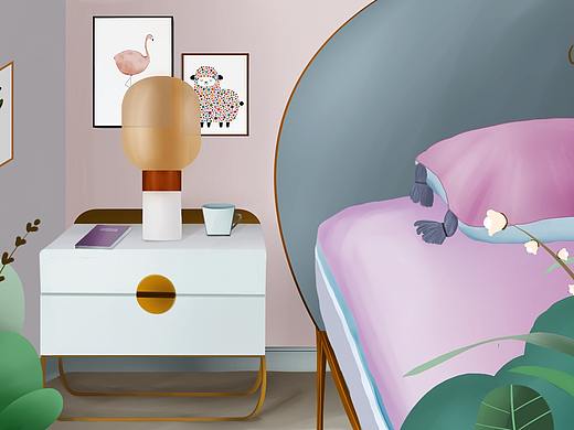 卧室床头（个人主页-ZMzg1OTA1MzI=） - 创作习作 - 站酷设计师心灵小栈原创素材 - 站酷ZCOOL