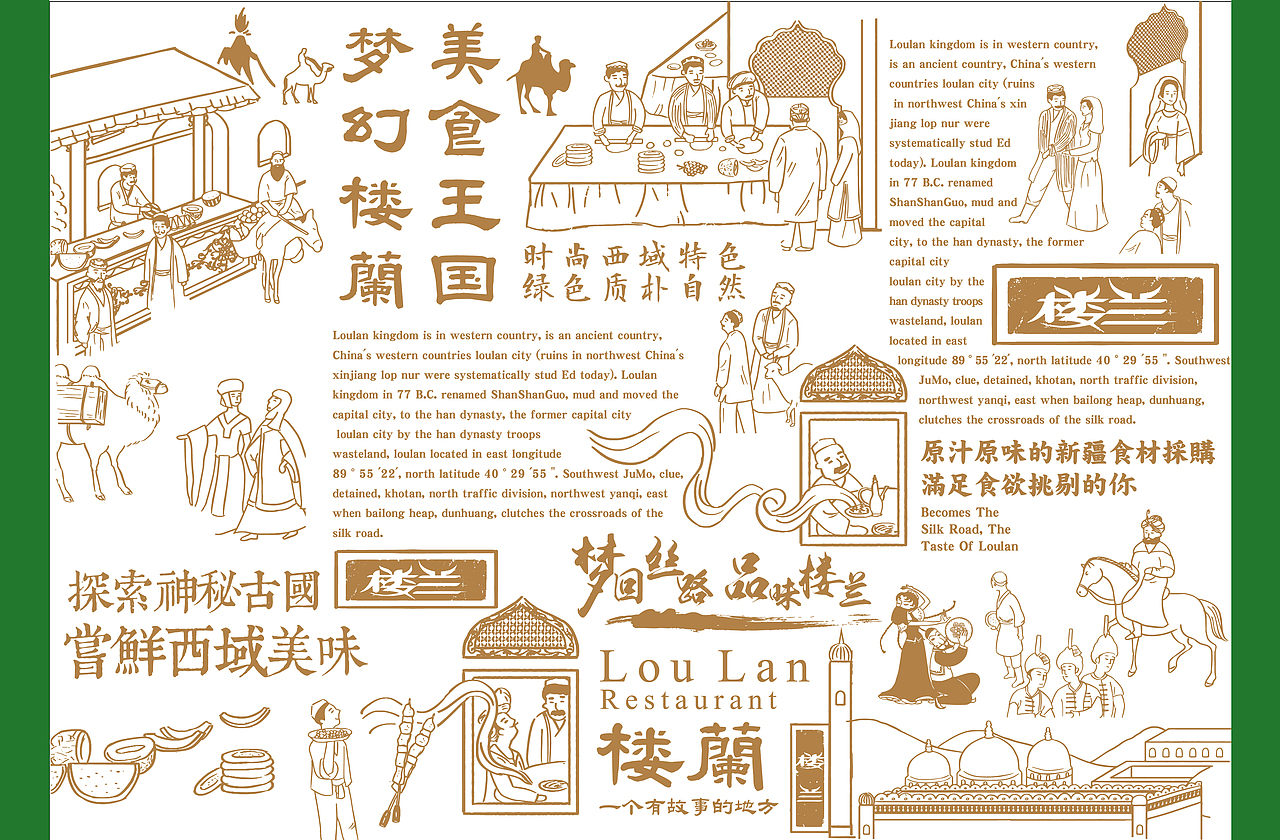 楼兰新疆主题餐厅品牌设计（图ZMTY2NzE5MTcy） - 品牌 - 站酷设计师logo大叔原创素材 - 站酷ZCOOL