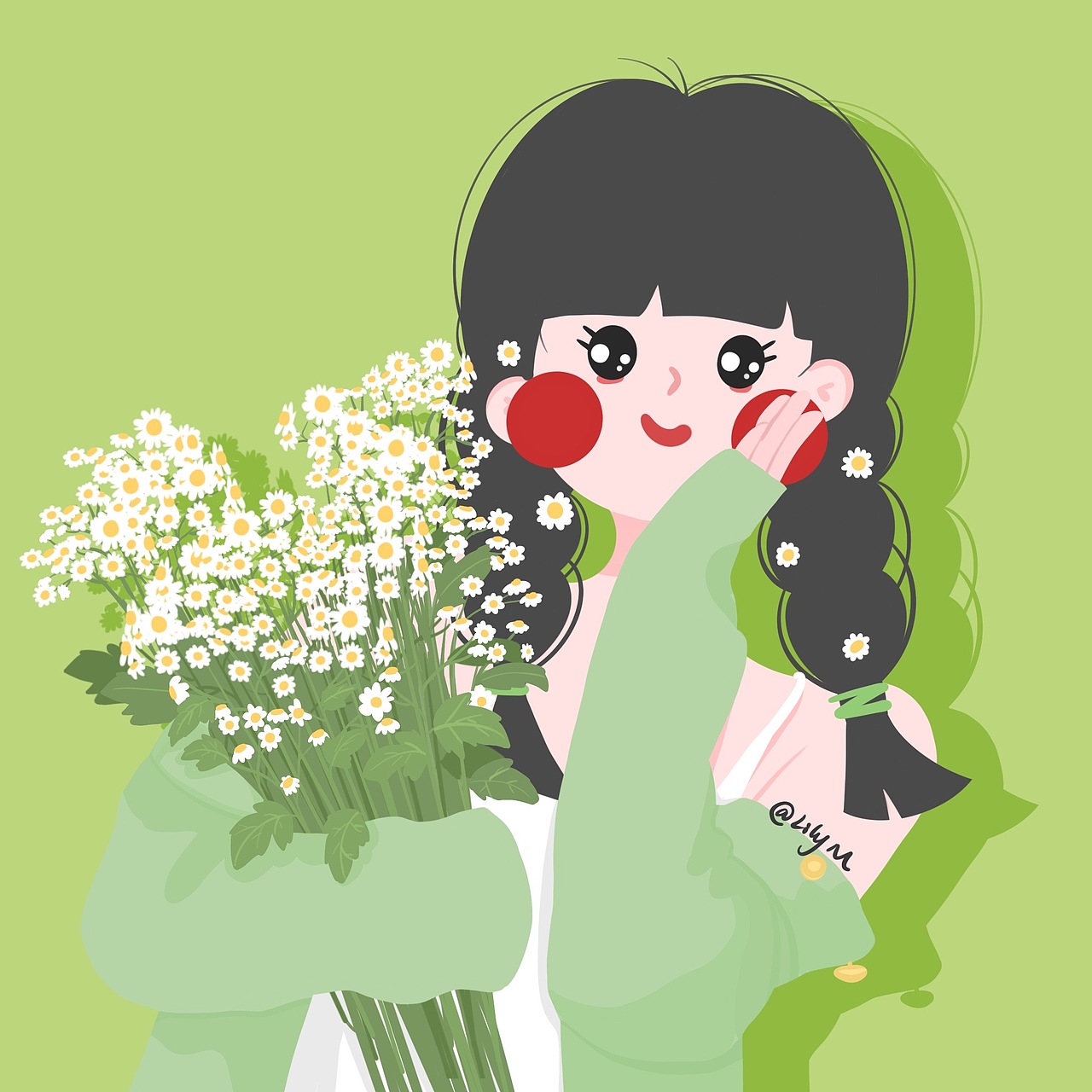 女生头像｜做个快乐的人儿｜插画头像（图ZMzA3OTA0NzU2） - 创作习作 - 站酷设计师小白爱画画原创素材 - 站酷ZCOOL