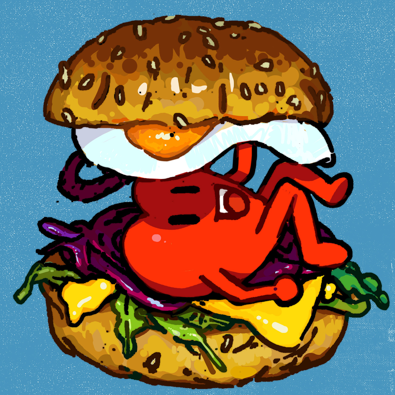 汉堡|插画|新锐潮流插画|月如掰弯 - 原创作品 - 站酷 (zcool)