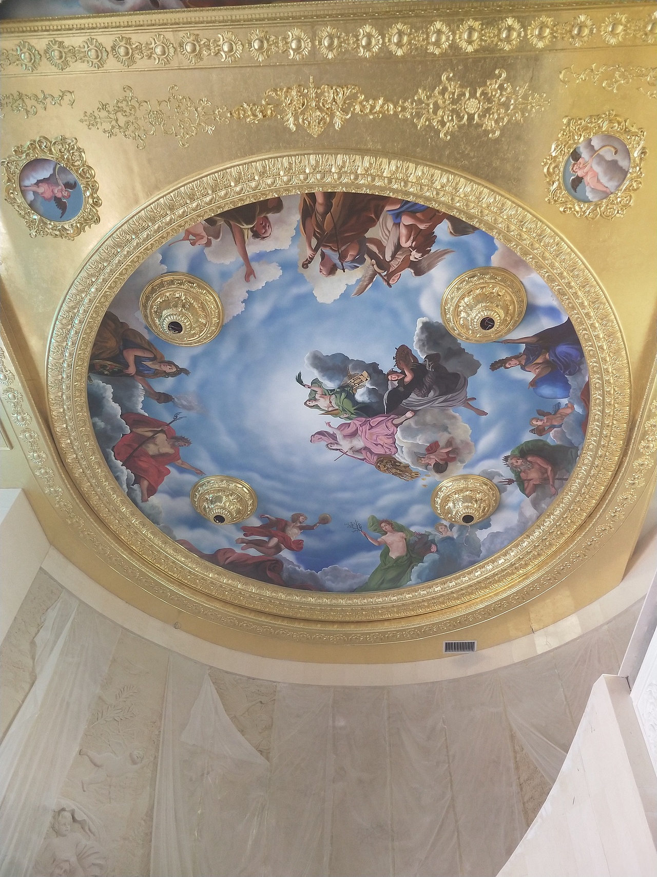 云南壁画0871-63371828天顶穹顶壁画墙绘手绘墙欧式油画