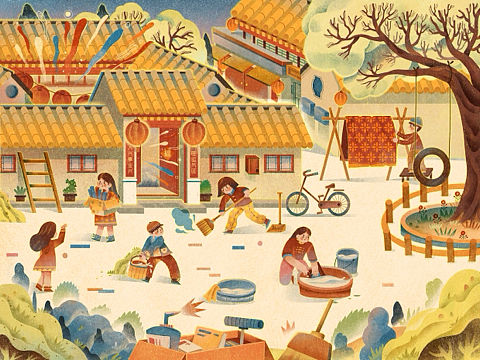 北京童谣《过了腊八就是年》系列插画创作