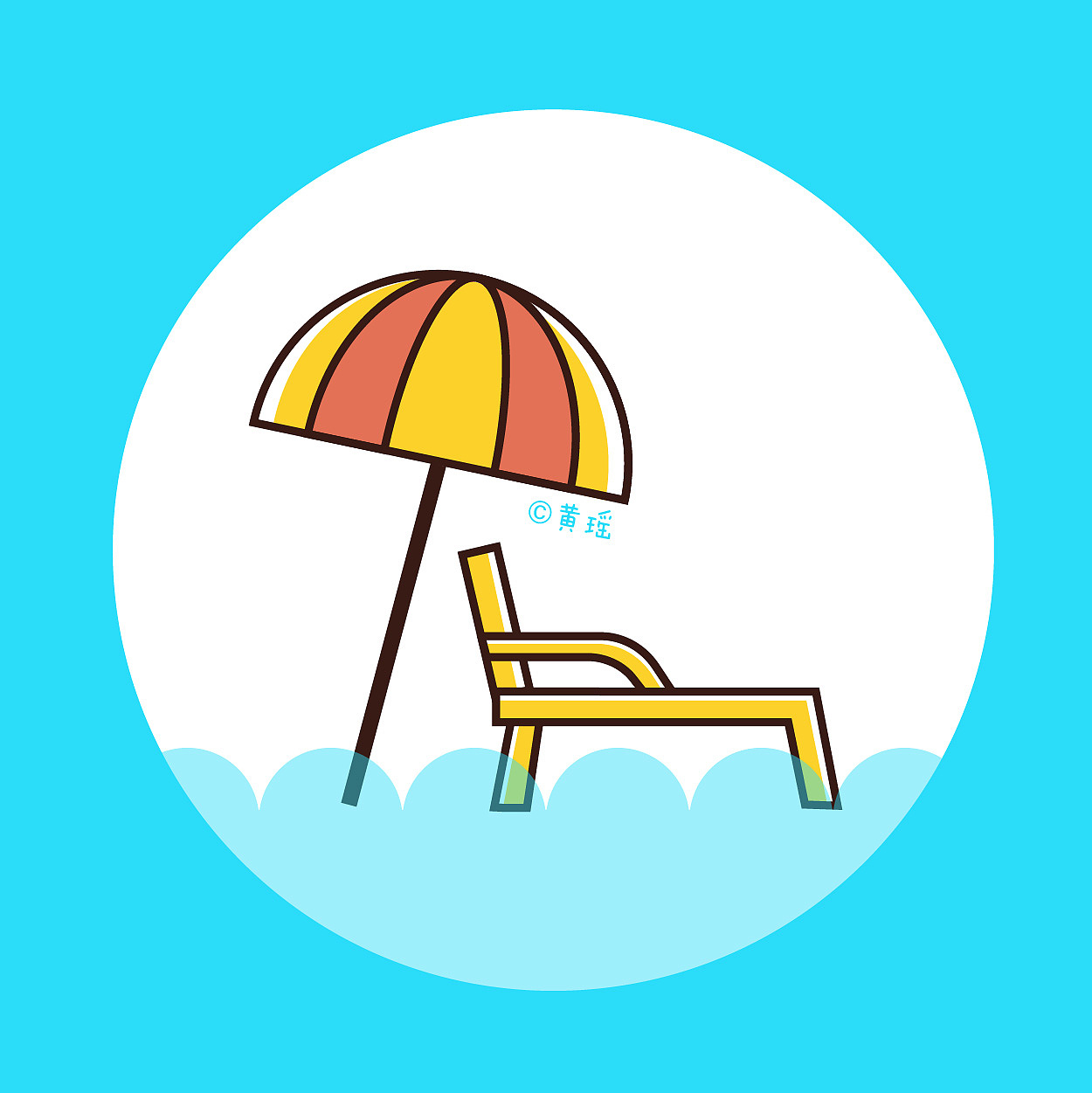 夏天 简笔画（图ZMTIwOTE4MjYw） - 商业插画 - 站酷设计师黄瑶Y原创素材 - 站酷ZCOOL