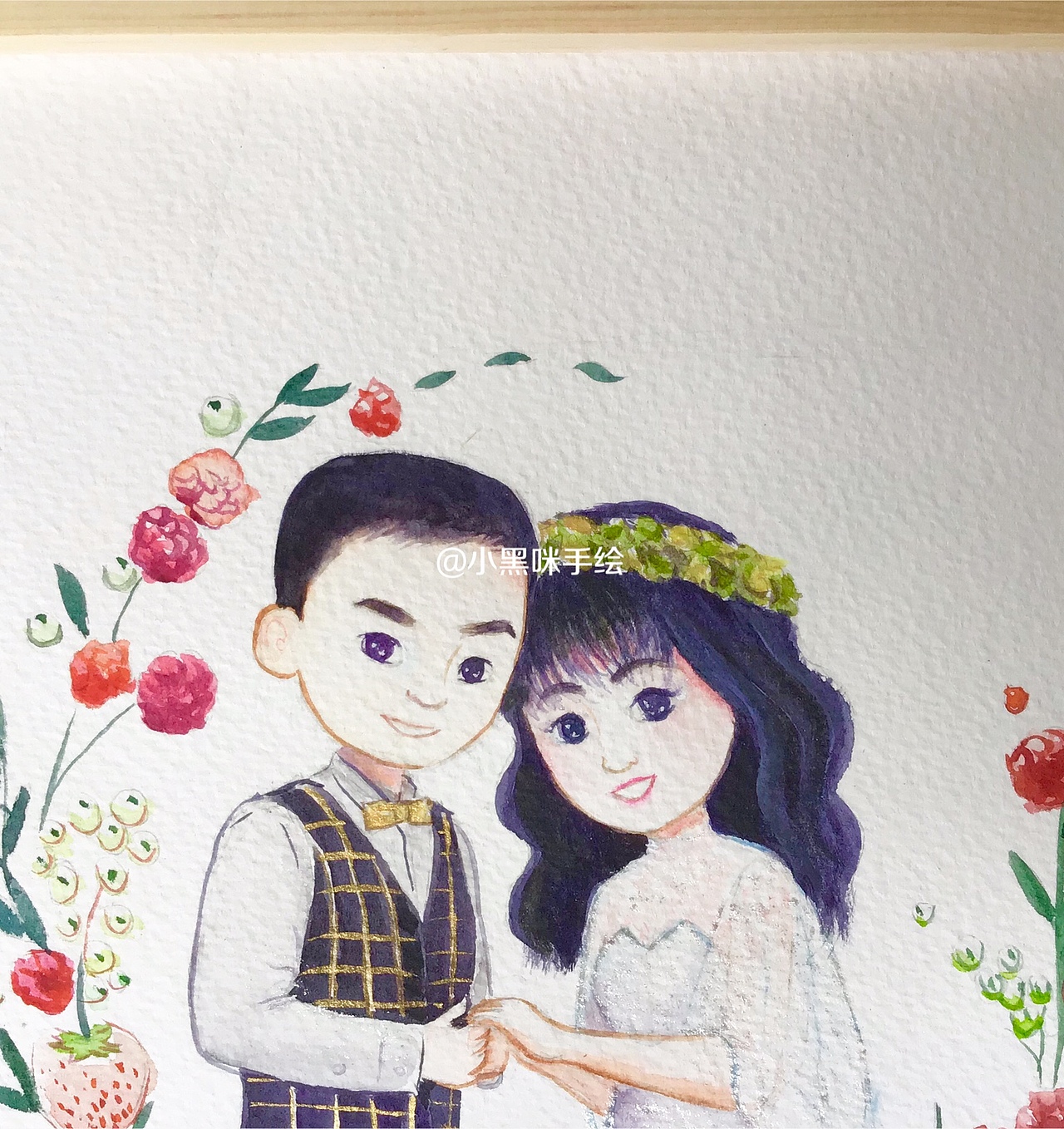 新婚礼物—水彩手绘（图ZMTU2ODMyOTgw） - 绘画 - 站酷设计师小黑咪原创素材 - 站酷ZCOOL