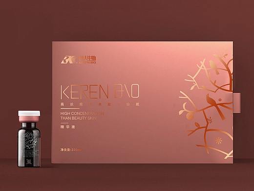 KEREN美肤养颜女士精华液包装设计
