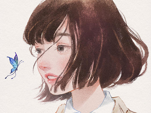 【插画-板绘】少女与花系列