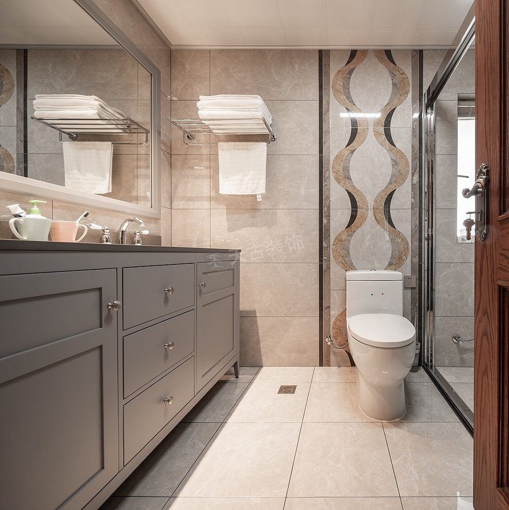 龙湖江与城天樾装修,美式风格设计实景图,天古装饰