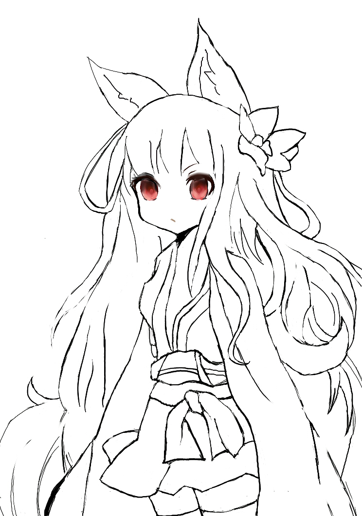 狐狸小萝莉绘画步骤图