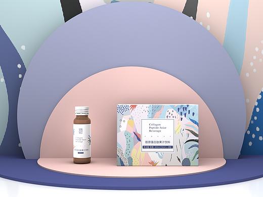 初以胶原蛋白肽果汁饮料 大健康产品包装 塑型减脂包装