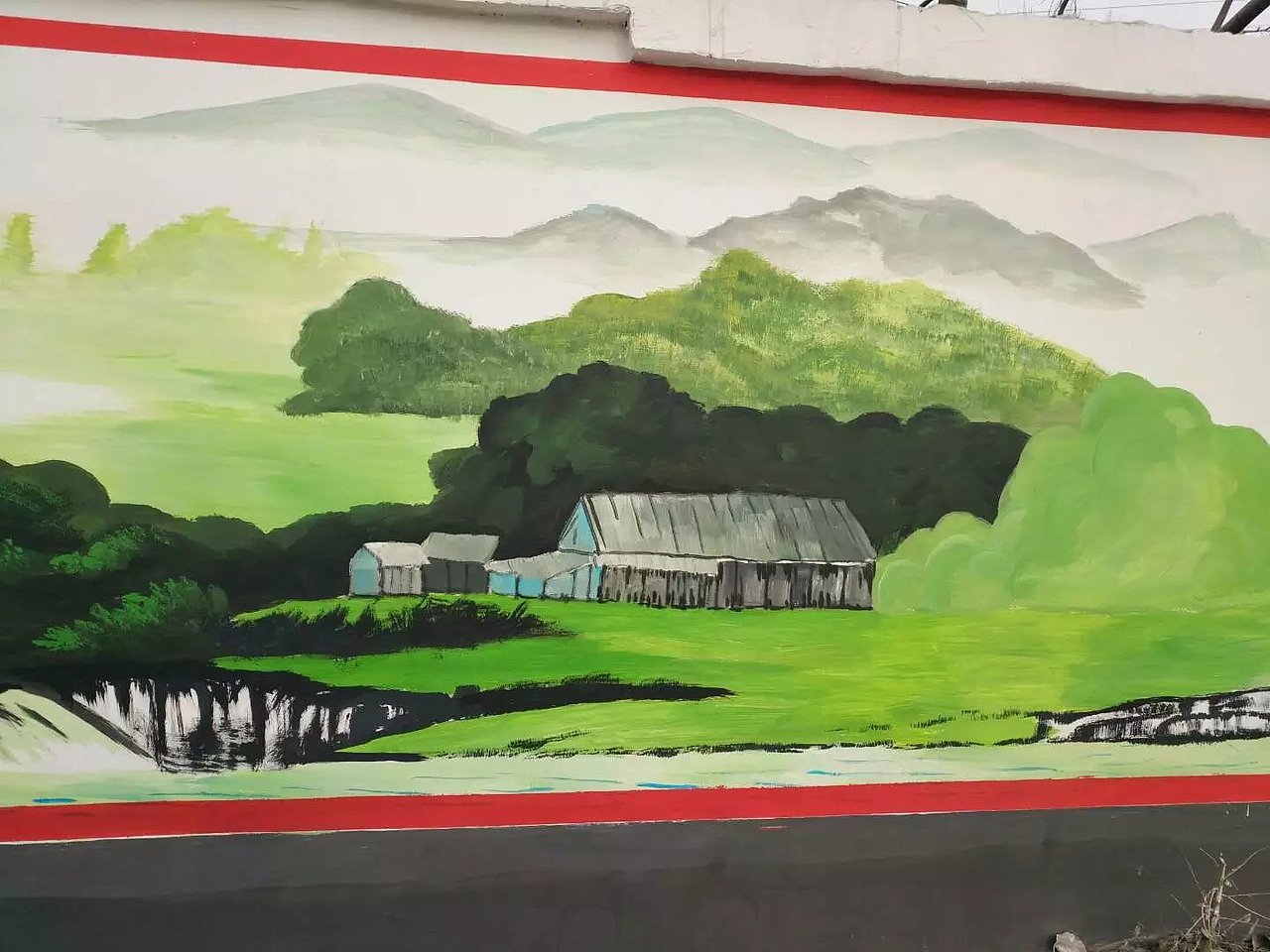 蜀绘壁画作品-乡村文化墙（图ZMTE3NTA2MTIw） - 建筑设计 - 站酷设计师蜀绘壁画原创素材 - 站酷ZCOOL