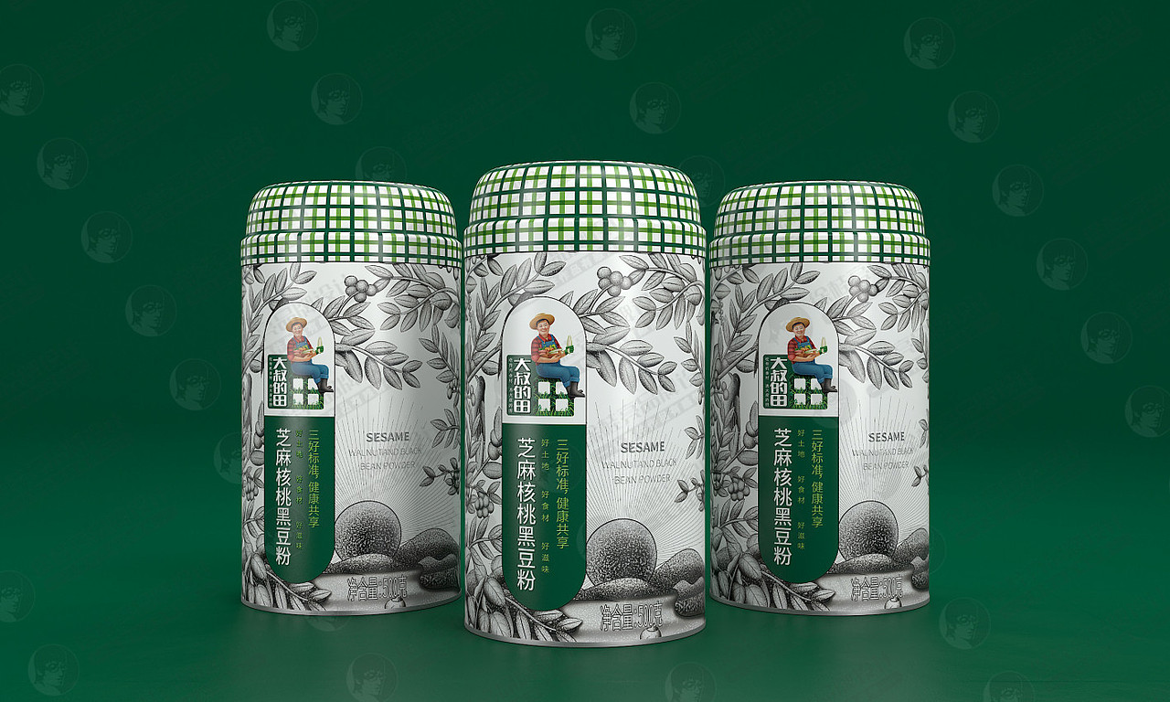 大叔的田芝麻核桃黑豆粉（图ZMjMwMzI1NTgw） - 品牌 - 站酷设计师徐桂亮品牌设计原创素材 - 站酷ZCOOL