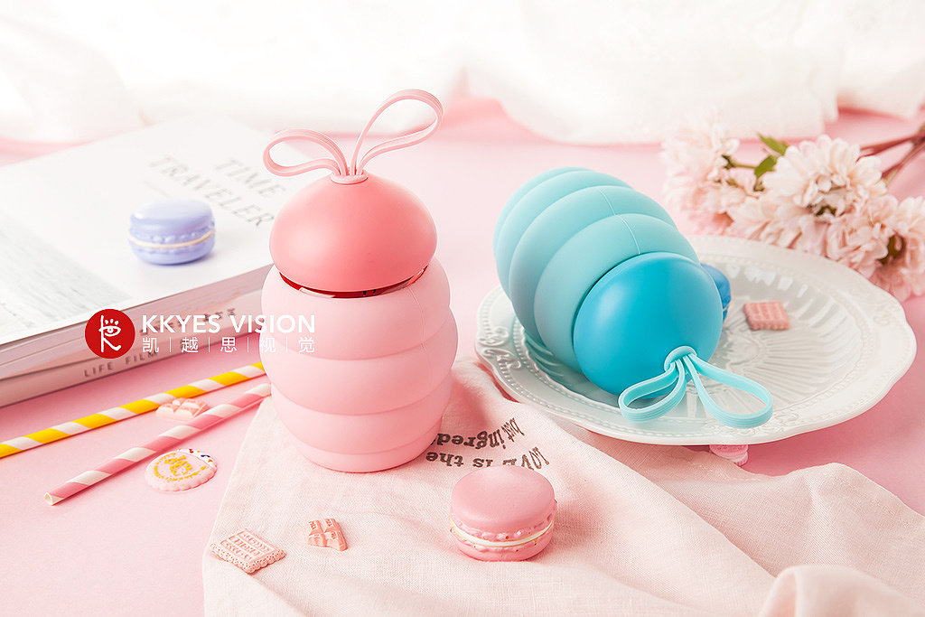 卡通 少女 水杯 可爱 保温杯 静物拍摄 产品摄影