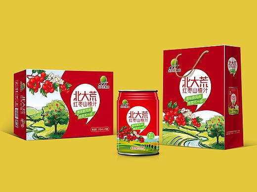红枣山楂汁饮料包装设计、易拉罐饮料包装设计