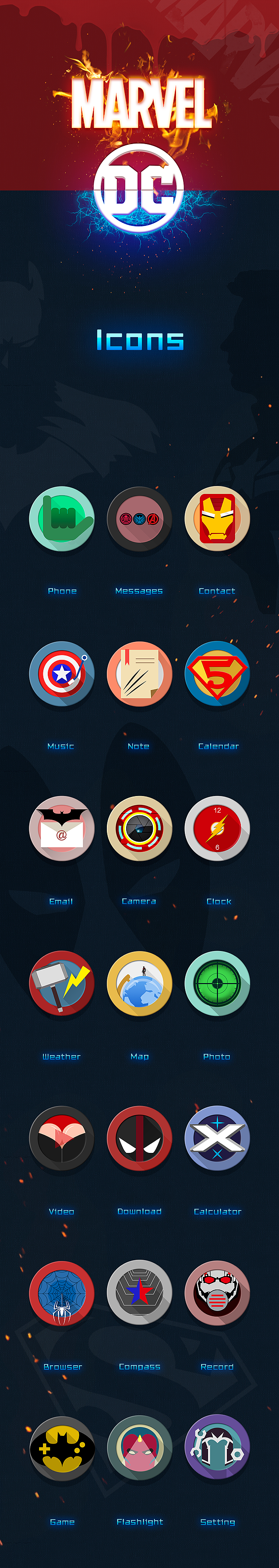 漫威DC超级英雄主题icon图标（图ZNTU2ODMzMDg=） - 图标 - 站酷设计师carllyn原创素材 - 站酷ZCOOL