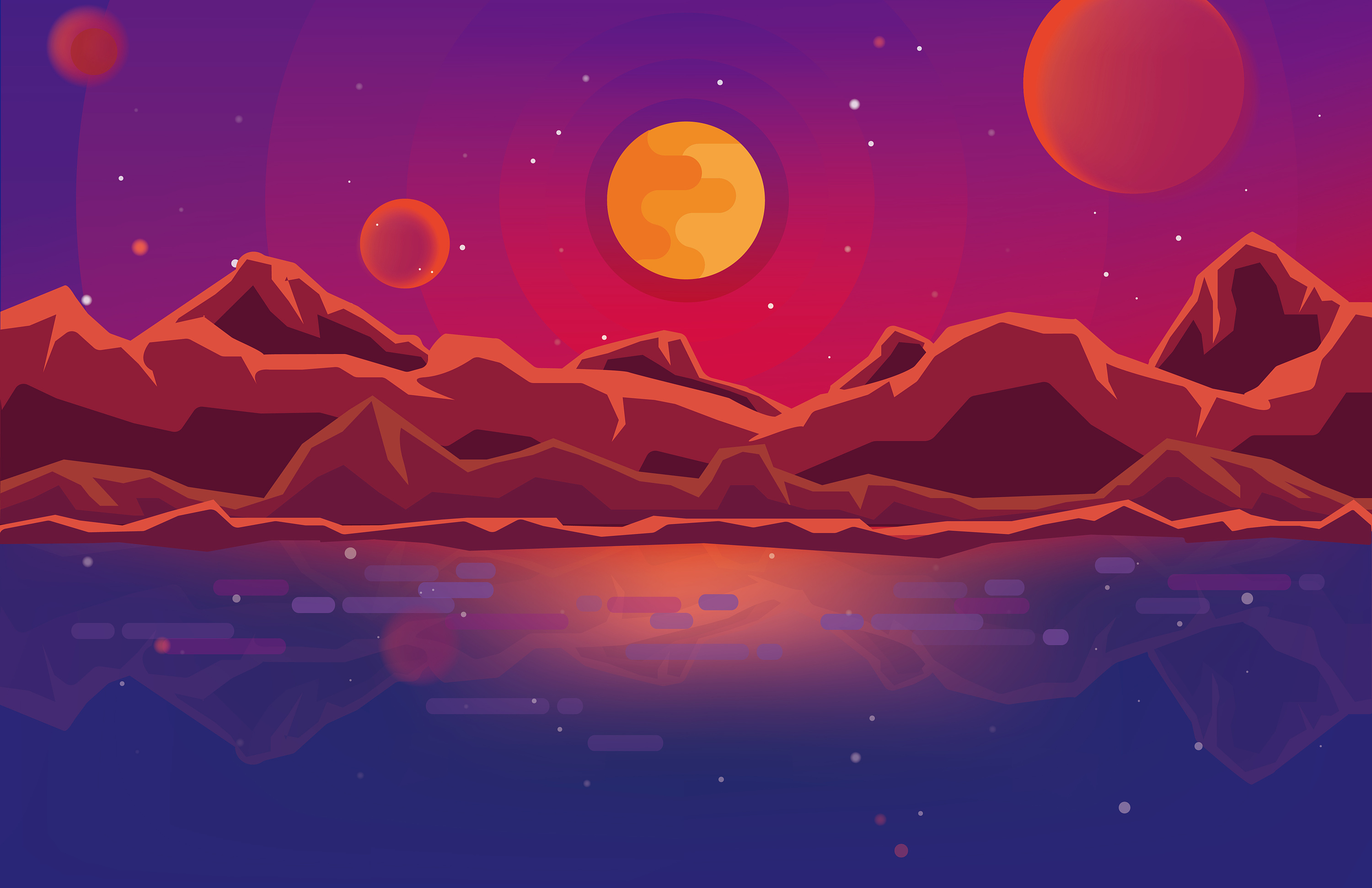 日落- 商业插画