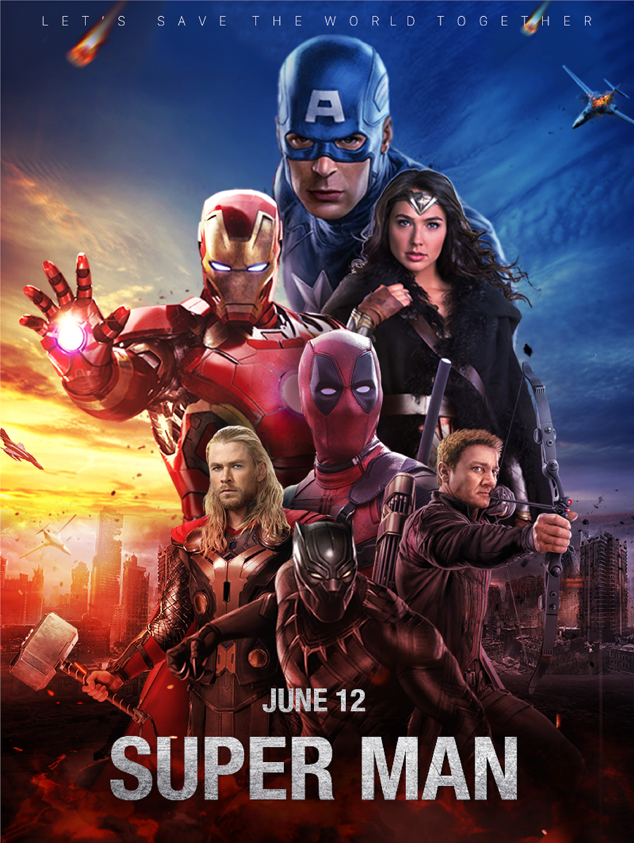 ps合成漫威英雄海报临摹