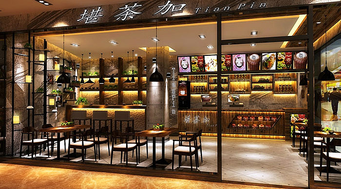 郑州门头制作公司—餐饮店铺门头设计效果图赏析—茶饮店门头