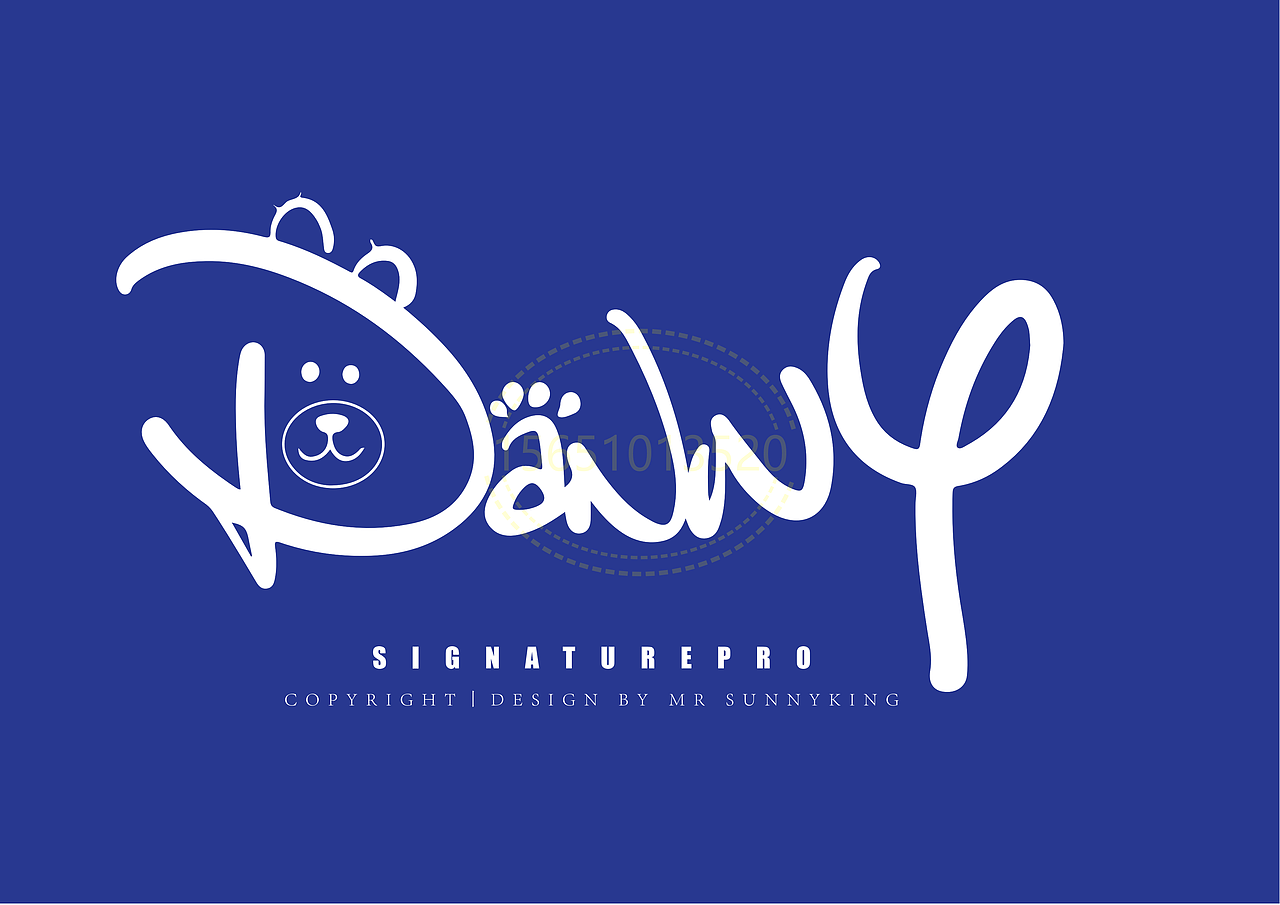 手写英文卡通签名丨南京孙老师丨版权作品丨华夏名流