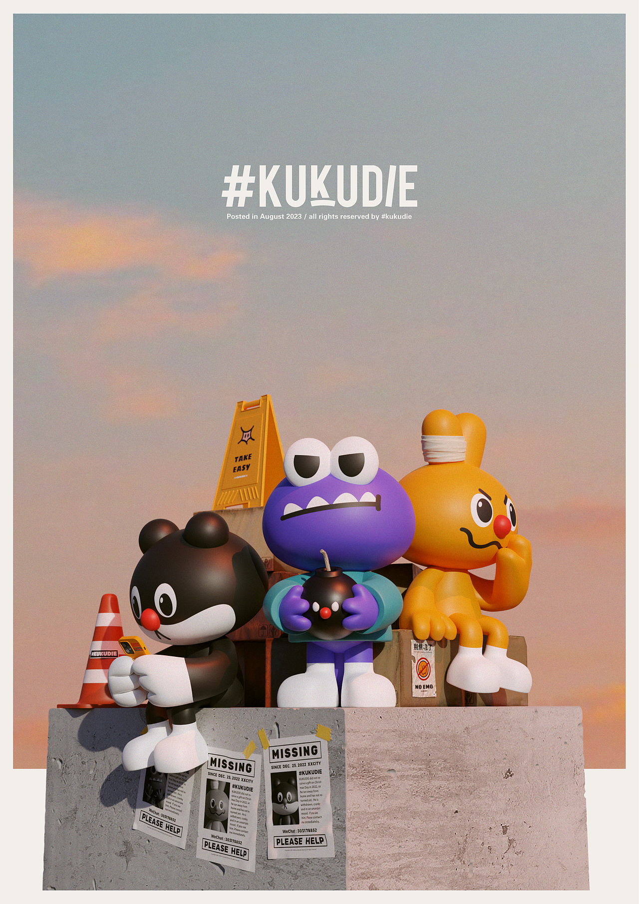 三个笨蛋 #KUKUDIE Vol.1（图ZMzUwNTQxMDEy） - IP形象 - 站酷设计师酷酷迪01原创素材 - 站酷ZCOOL